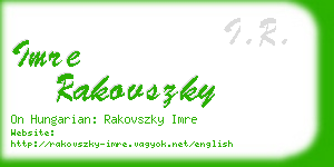 imre rakovszky business card